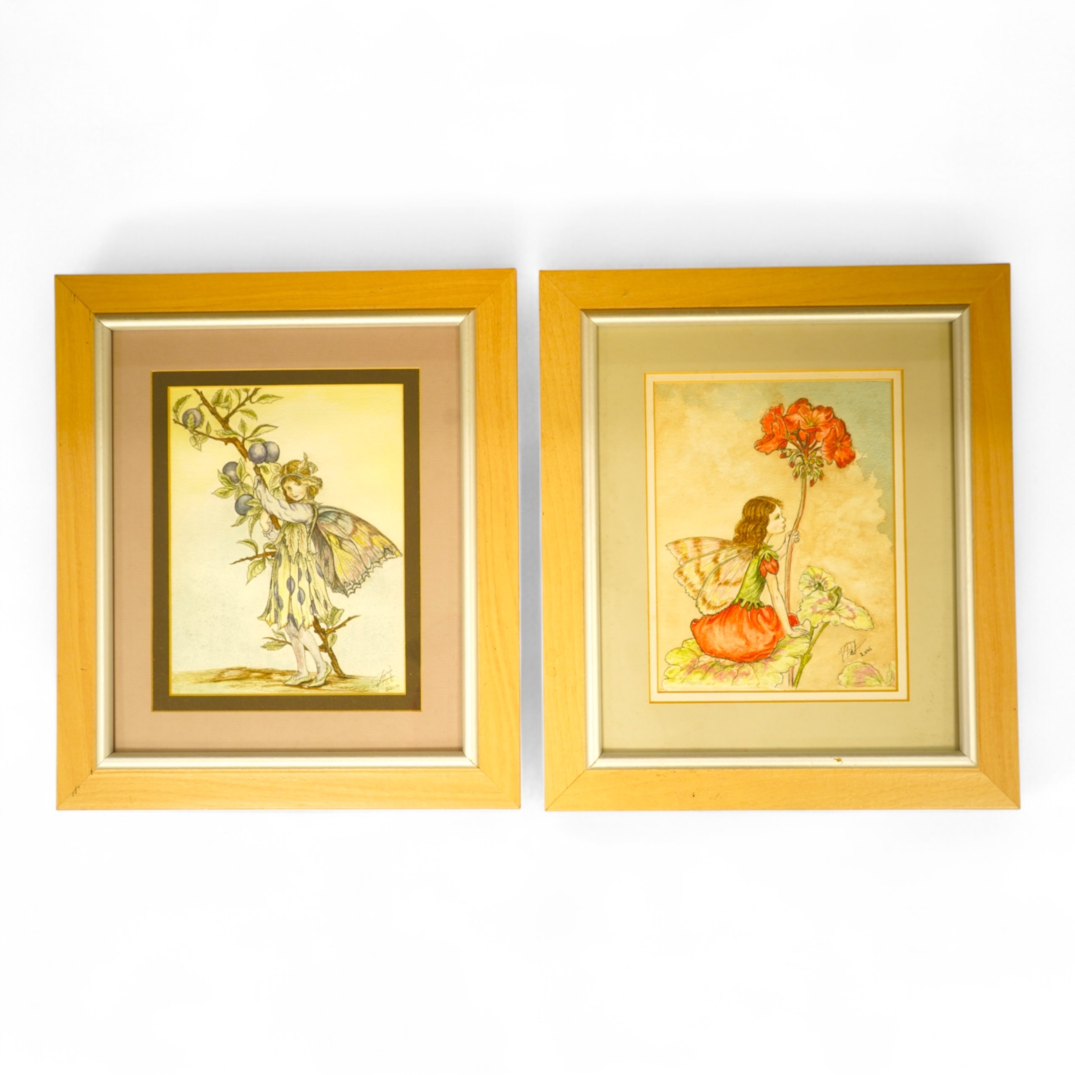 Contemporary, Studies of fairies, each indistinctly signed and dated 2004 and 2006, pair of ink and watercolours, 21 x 16cm